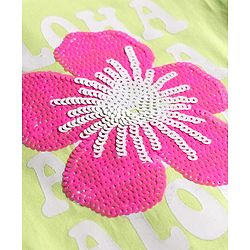 Babyhug Cotton Knit T-Shirt Half Sleeves Sequins Detailing Multi Color 6-9 Months
