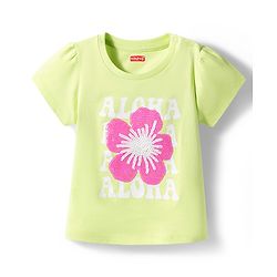 Babyhug Cotton Knit T-Shirt Half Sleeves Sequins Detailing Multi Color 6-9 Months