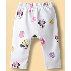 Babyhug Disney Interlock Knit Full Length Diaper Leggings With Minnie Mouse Graphics Pack of 2 - Multicolor