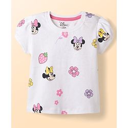 Babyhug Disney Cotton Knit Half Sleeves T-Shirt with Minnie Mouse Graphic Multi Color 2-3 Years Pack of 2
