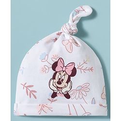 Babyhug Disney Interlock Knit Caps With Marie & Minnie Mouse Graphics Pack of 2 Multicolor - Diameter 10 cm