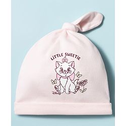 Babyhug Disney Interlock Knit Caps With Marie & Minnie Mouse Graphics Pack of 2 Multicolor - Diameter 10 cm