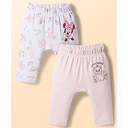 Babyhug Disney 100% Cotton Knit Full Length Diaper Leggings With Disney Characters Graphics Pack Of 2 - Multi Color