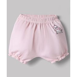 Babyhug Disney Single Jersey Knit Minnie Mouse & Marie Printed Bloomers Pack of 2 - White & Pink