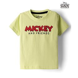 Babyhug Disney Single Jersey Knit Half Sleeves Shirt & Shorts Set with T-shirt & Mickey Mouse & Family Graphics - Multicolour