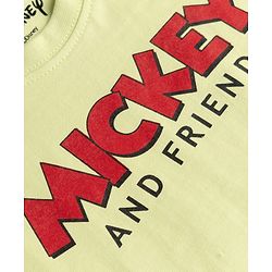 Babyhug Disney Single Jersey Knit Half Sleeves Shirt & Shorts Set with T-shirt & Mickey Mouse & Family Graphics - Multicolour