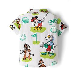 Babyhug Disney Single Jersey Knit Half Sleeves Shirt & Shorts Set with T-shirt & Mickey Mouse & Family Graphics - Multicolour