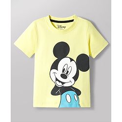 Babyhug Disney Single Jersey Knit Half Sleeves Co-ord Shirt & Shorts Set With T-Shirt & Mickey Mouse Graphics - Multicolor