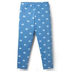 Babyhug Disney Lycra Knit Full Length Polka Dots Printed Leggings With Minnie Mouse Graphics - Blue
