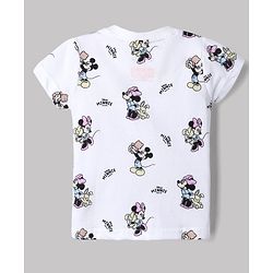 Babyhug Disney 100% Cotton Single Jersey Knit Half Sleeves Tshirts With Minnie Mouse Print Pack Of 2 - Pink & White