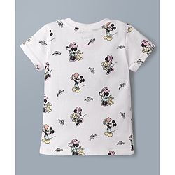 Babyhug Disney 100% Cotton Single Jersey Knit Half Sleeves Tshirts With Minnie Mouse Print Pack Of 2 - Pink & White