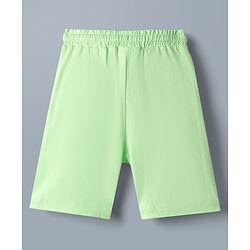 Babyhug Disney 100% Cotton Knit Half Sleeves T-Shirt & Shorts Set With Mickey Mouse Graphics - Light Green