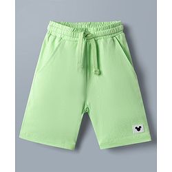 Babyhug Disney 100% Cotton Knit Half Sleeves T-Shirt & Shorts Set With Mickey Mouse Graphics - Light Green