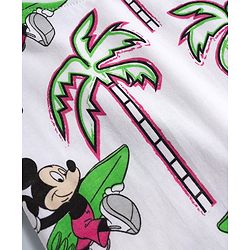 Babyhug Disney 100% Cotton Knit Half Sleeves T-Shirt & Shorts Set With Mickey Mouse Graphics - Light Green