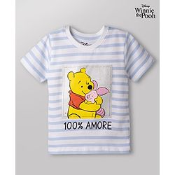 Babyhug Disney Cotton Knit T-Shirts Half Sleeve Winnie The Pooh Graphics Multi Color 3-6 Months