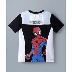 Babyhug Marvel 100% Cotton Knit Half Sleeves T-Shirt With Spider Man Graphic - Light Blue