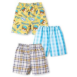 Babyhug Cotton Poplin Woven Checks Boxers With Tiger Print Pack of 3 - Multicolor