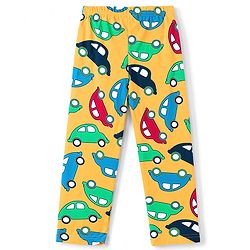 Babyhug 100% Cotton Knit Full Sleeves Shirt & Pyjama Night Suit with Cars Print - Yellow