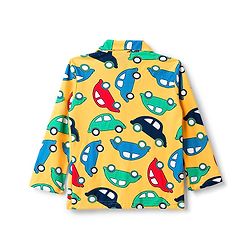 Babyhug 100% Cotton Knit Full Sleeves Shirt & Pyjama Night Suit with Cars Print - Yellow