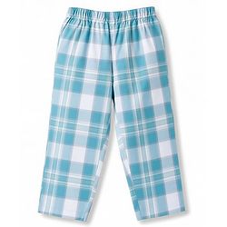 Babyhug Cotton Woven Full Sleeves Checked Co-Ords Shirt & Pyjama Night Suit - Light Blue