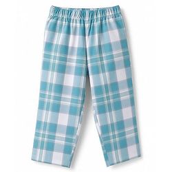 Babyhug Cotton Woven Full Sleeves Checked Co-Ords Shirt & Pyjama Night Suit - Light Blue
