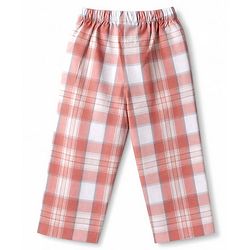 Babyhug Cotton Woven Full Sleeves Checked Co-Ords Shirt & Pyjama Night Suit - Coral