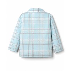 Babyhug Cotton Knit Full Sleeves Shirt & Pyjama Night Suit with Checks - Light Blue
