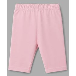 Babyhug Cotton Knit Three Fourth Leggings & Pants With Floral Print Pack of 3 - Pink Yellow & White