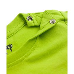 Babyhug Disney Single Jersey Knit Full Sleeves Pyjama Night Suit with Mickey Mouse Graphics - Limegreen