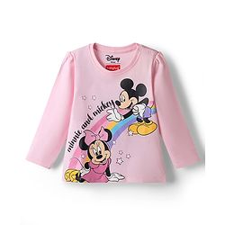 Babyhug Disney Single Jersey Knit Full Sleeves Pyjama Night Suit with Minnie Mouse Graphics - Multicolour