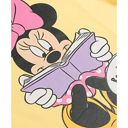 Babyhug Disney Full Sleeves T-Shirt & Pyjama Night-Suit With Minnie Mouse Graphics - Yellow