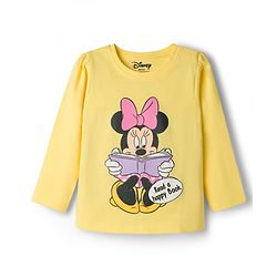 Babyhug Disney Full Sleeves T-Shirt & Pyjama Night-Suit With Minnie Mouse Graphics - Yellow