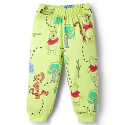 Babyhug Disney Single Jersey Knit Full Sleeves T-Shirt & Pyjama Night-Suit With Winnie The Pooh Graphics - Neon Green