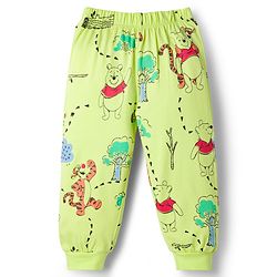 Babyhug Disney Single Jersey Knit Full Sleeves T-Shirt & Pyjama Night-Suit With Winnie The Pooh Graphics - Neon Green