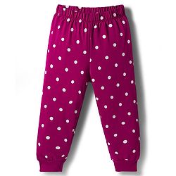 Babyhug Disney Single Jersey Knit Full Sleeves T-Shirt & Pyjama Night Suit With Polka Dots & Marie Graphics - Dark Pink