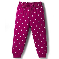 Babyhug Disney Single Jersey Knit Full Sleeves T-Shirt & Pyjama Night Suit With Polka Dots & Marie Graphics - Dark Pink