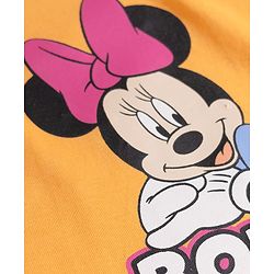 Babyhug Disney Single Jersey Knit Full Sleeves T-Shirt & Pyjama Night Suit with Minnie Mouse Graphics - Orange