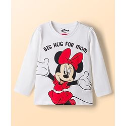 Babyhug Disney Single Jersey Knit Full Sleeves T-Shirt & Pyjama Night Suit With Minnie Mouse Graphic - Red