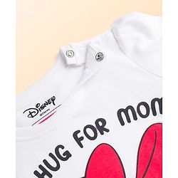 Babyhug Disney Single Jersey Knit Full Sleeves T-Shirt & Pyjama Night Suit With Minnie Mouse Graphic - Red