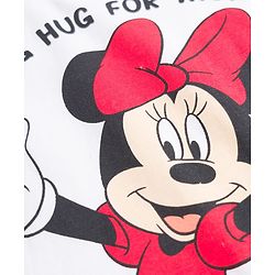 Babyhug Disney Single Jersey Knit Full Sleeves T-Shirt & Pyjama Night Suit With Minnie Mouse Graphic - Red