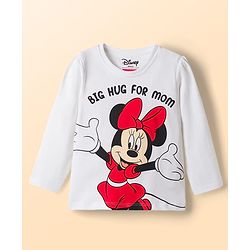 Babyhug Disney Single Jersey Knit Full Sleeves T-Shirt & Pyjama Night Suit With Minnie Mouse Graphic - Red