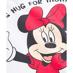 Babyhug Disney Single Jersey Knit Full Sleeves T-Shirt & Pyjama Night Suit With Minnie Mouse Graphic - Red