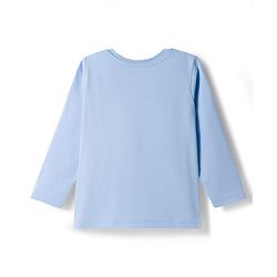 Babyhug Single Jersey Knit Full Sleeves T-Shirt & Pyjama Night Suit With Polka Dots & Winnie The Pooh Graphics - Blue