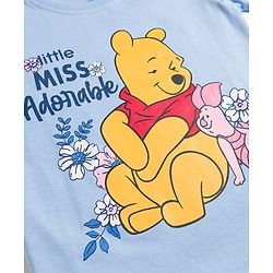 Babyhug Single Jersey Knit Full Sleeves T-Shirt & Pyjama Night Suit With Polka Dots & Winnie The Pooh Graphics - Blue