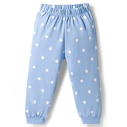 Babyhug Single Jersey Knit Full Sleeves T-Shirt & Pyjama Night Suit With Polka Dots & Winnie The Pooh Graphics - Blue