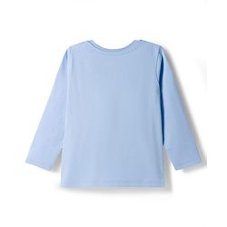Babyhug Single Jersey Knit Full Sleeves T-Shirt & Pyjama Night Suit With Polka Dots & Winnie The Pooh Graphics - Blue