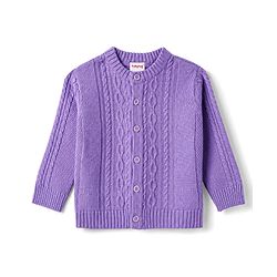 Babyhug Knit Full Sleeves Sweater Set with Cable Knit Design - Purple