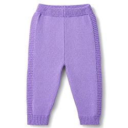 Babyhug Knit Full Sleeves Sweater Set with Cable Knit Design - Purple