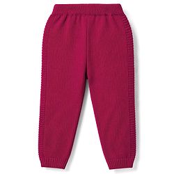 Babyhug Full Sleeves Sweater Set With Chevron Knitting Design - Wine