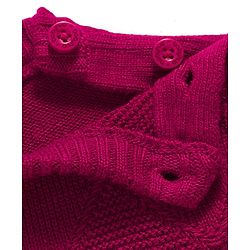 Babyhug Full Sleeves Sweater Set With Chevron Knitting Design - Wine